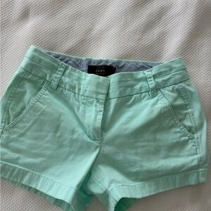 J. Crew Light Green Chino Shorts